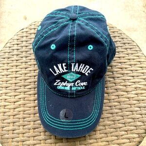 Lake Tahoe Zephyr Cove, Blue & White Hat, Size Large